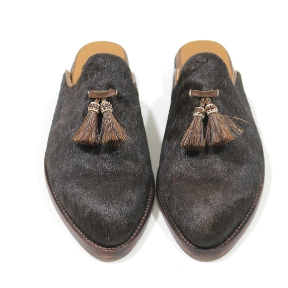 Lucchese Leather Spotted Haircalf Mules - Picture 3 of 6